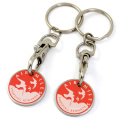 Promotional shopping cart chip trolley coin keychain with logo